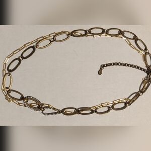 Sorrelli Gold Oval Link Necklace With Crystal Accents